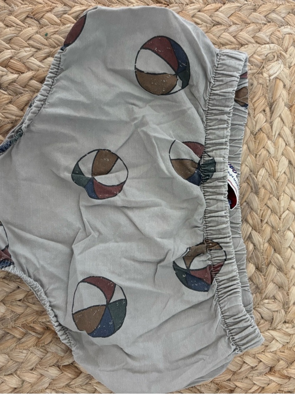 Bobo Choses Gray Bloomers with Multicolor Beach Ball Motif